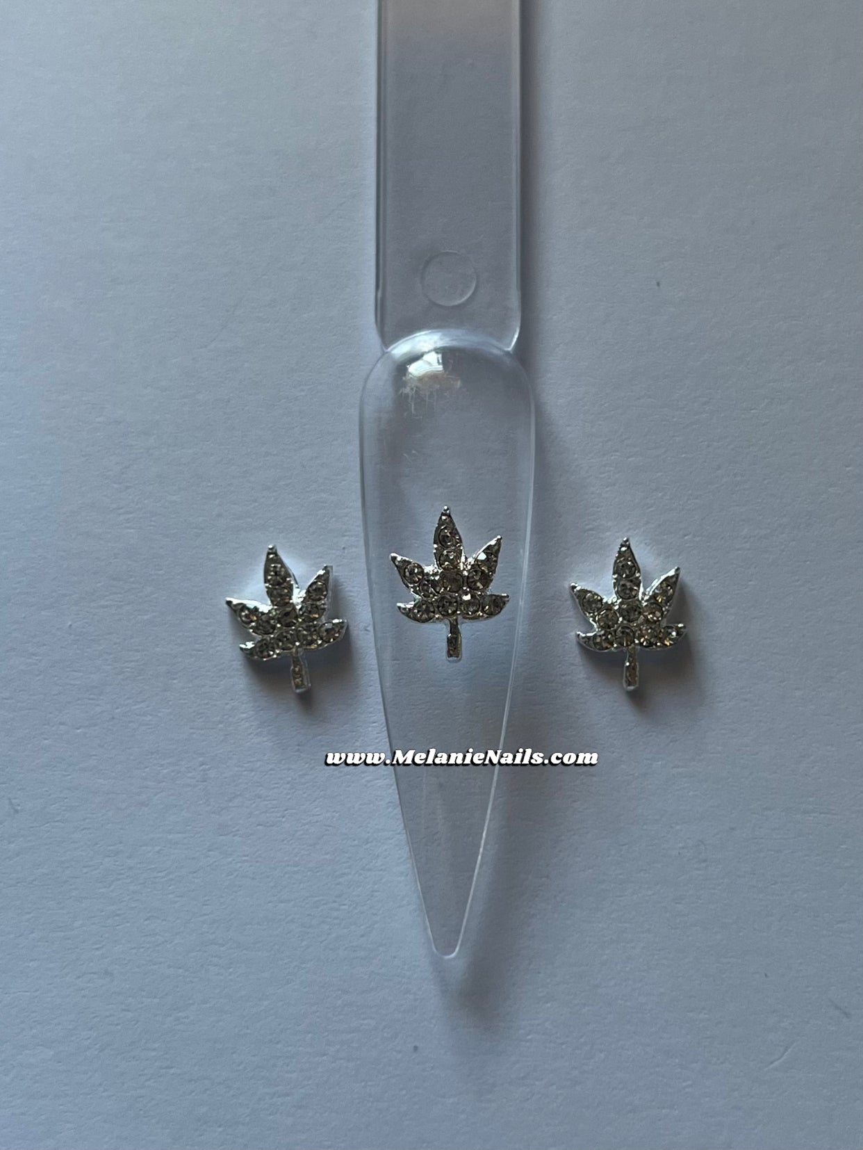 Silver Leaf Nail Charms
