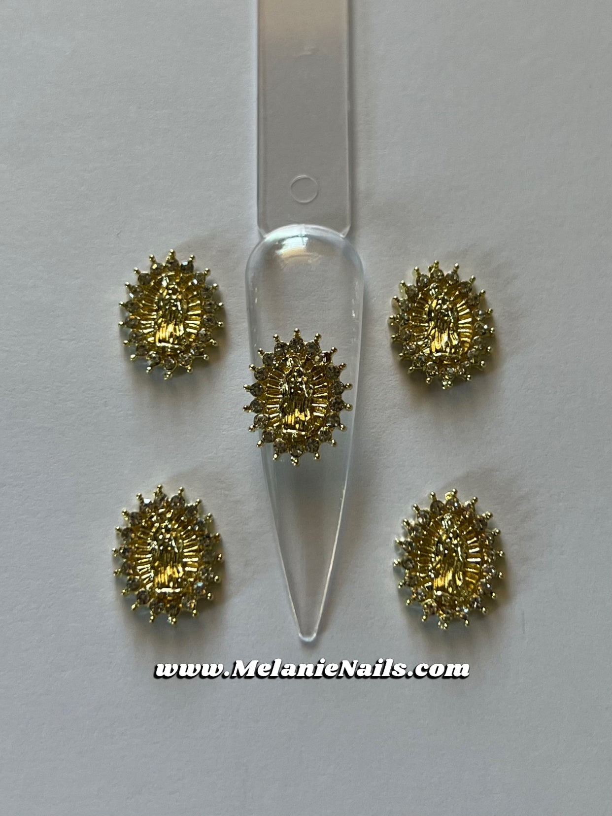 Gold Virgencita Nail Charms