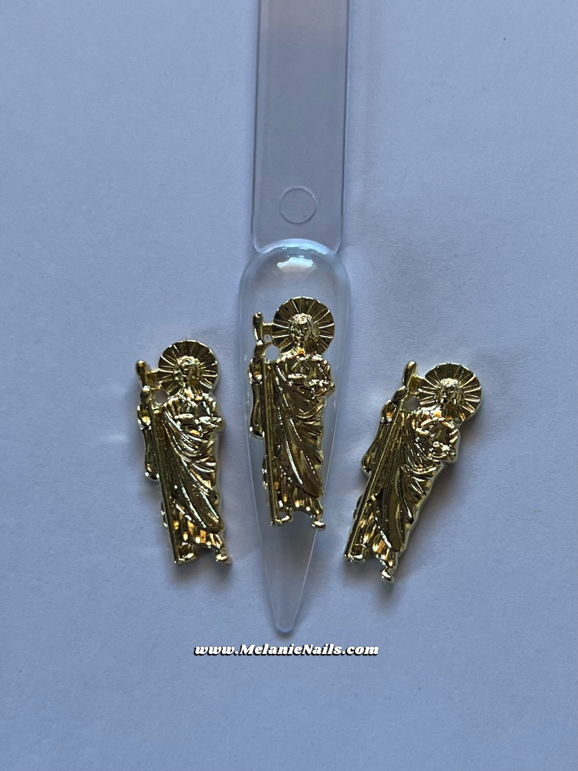 San Judas Gold Nail Charms