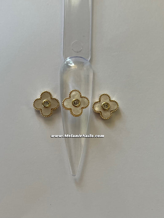 Clover Gold Nail Charms