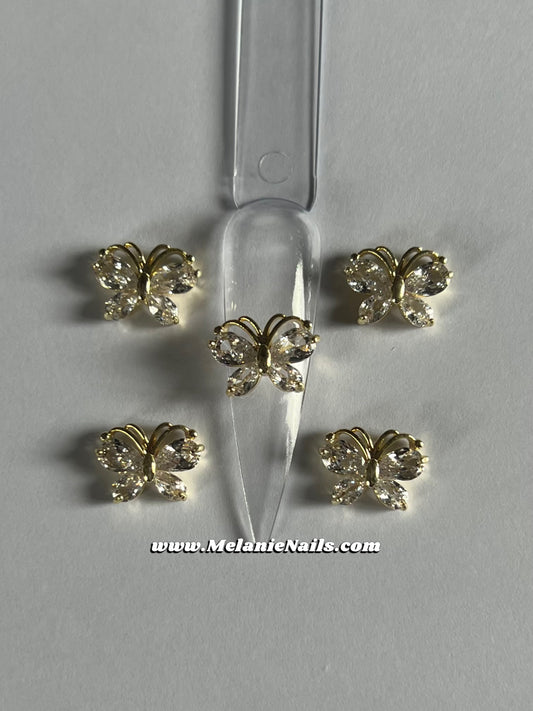 Gold Butterfly Nail Charms