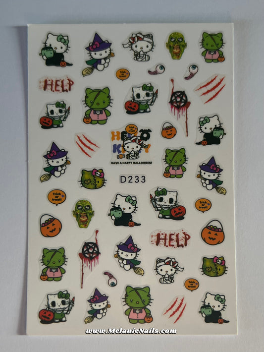 Halloween Kitty Nail Stickers