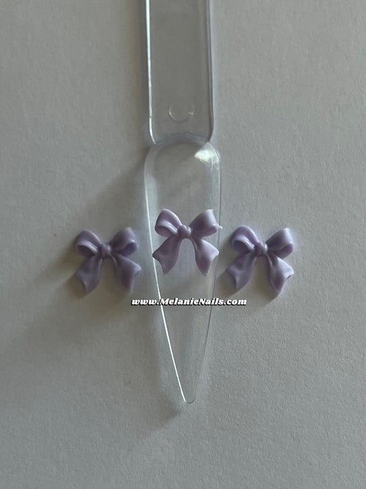 Purple Bow Nail Charms