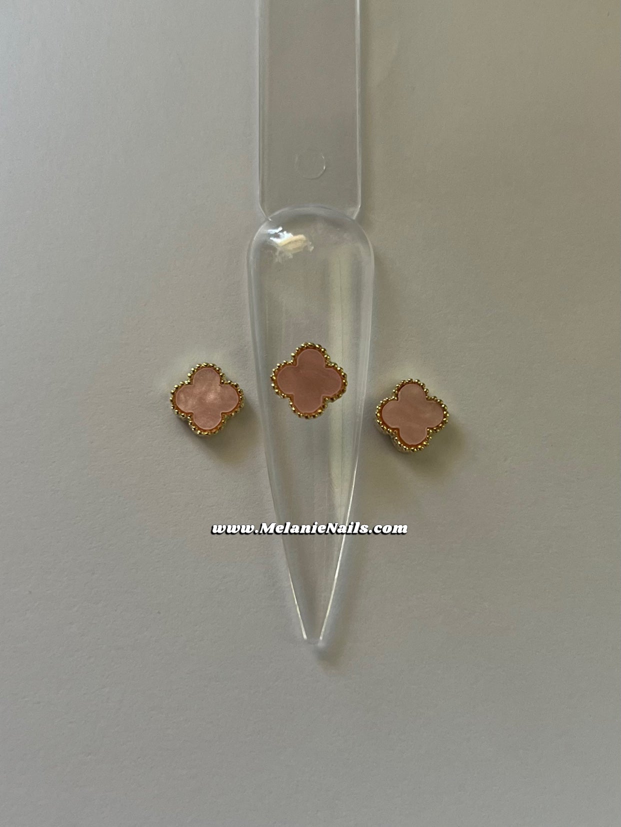 Mini Pink Clover Nail Charms