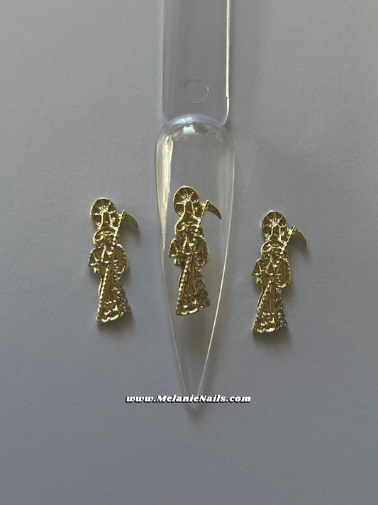 Small Diamond Gold Nail Charms