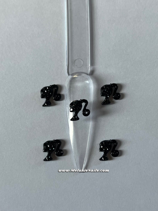 Black Diamond Doll Nail Charms