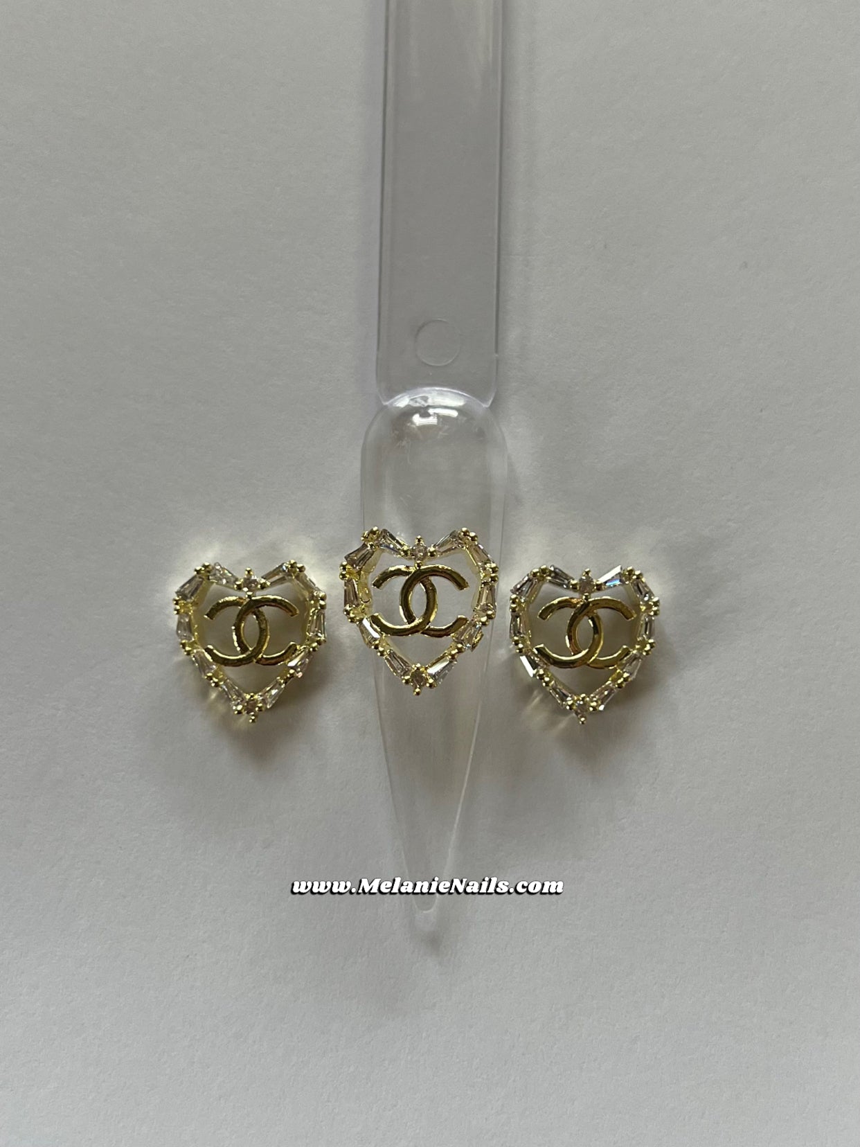 CC Rhinestone Gold Nail Charms