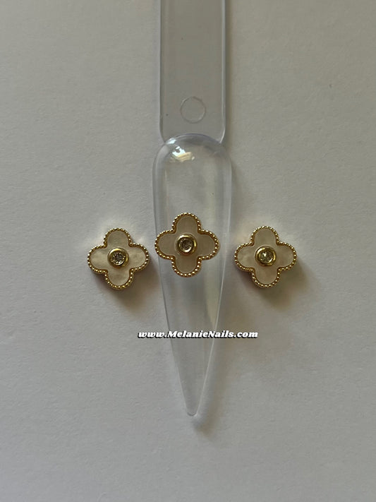 Clover Rose Gold Nail Charms