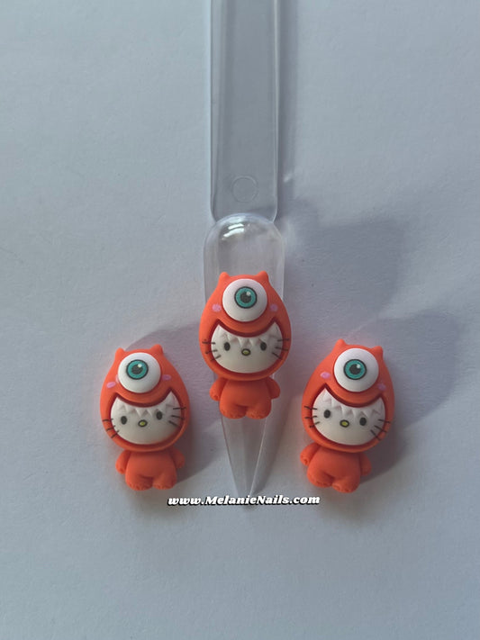 Orange Kitty Nail Charms