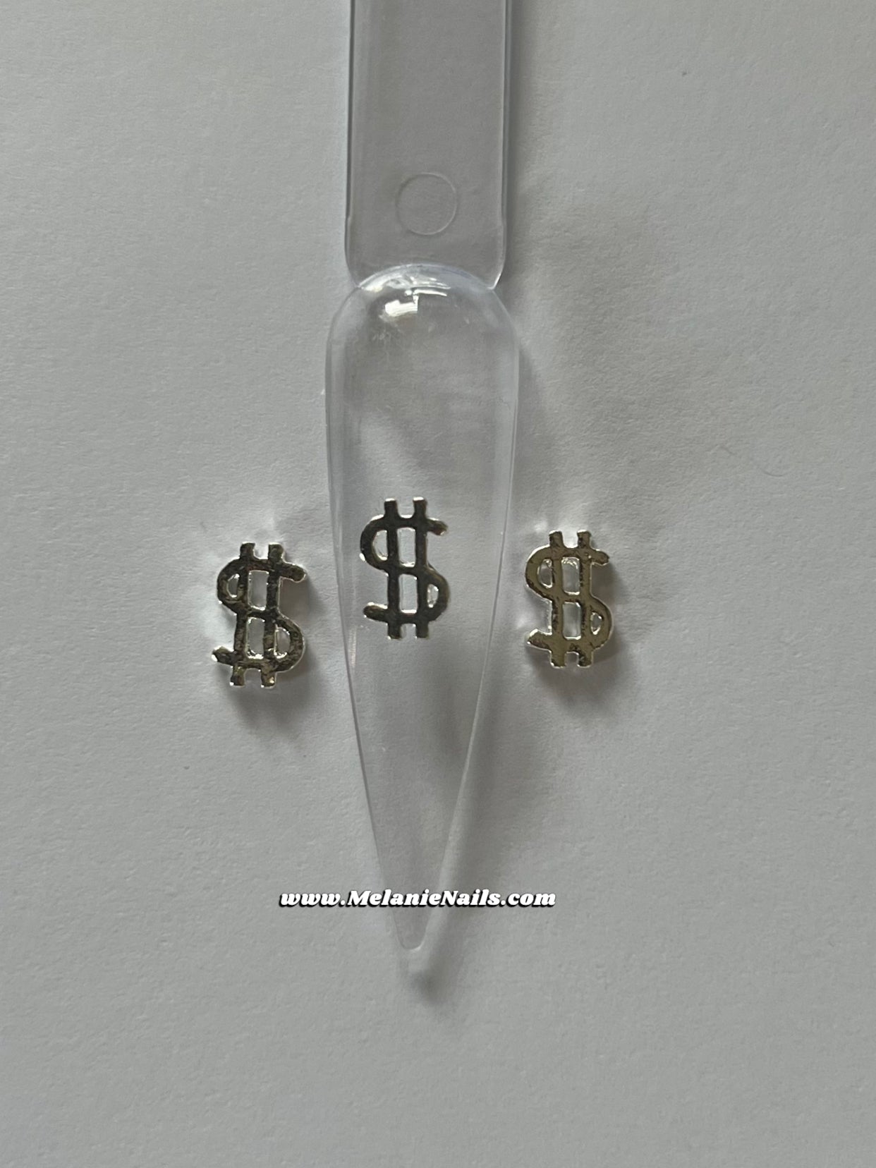 Silver Dollar Sign Nail Charms