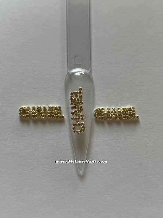 CC Rhinestone Gold Nail Charms