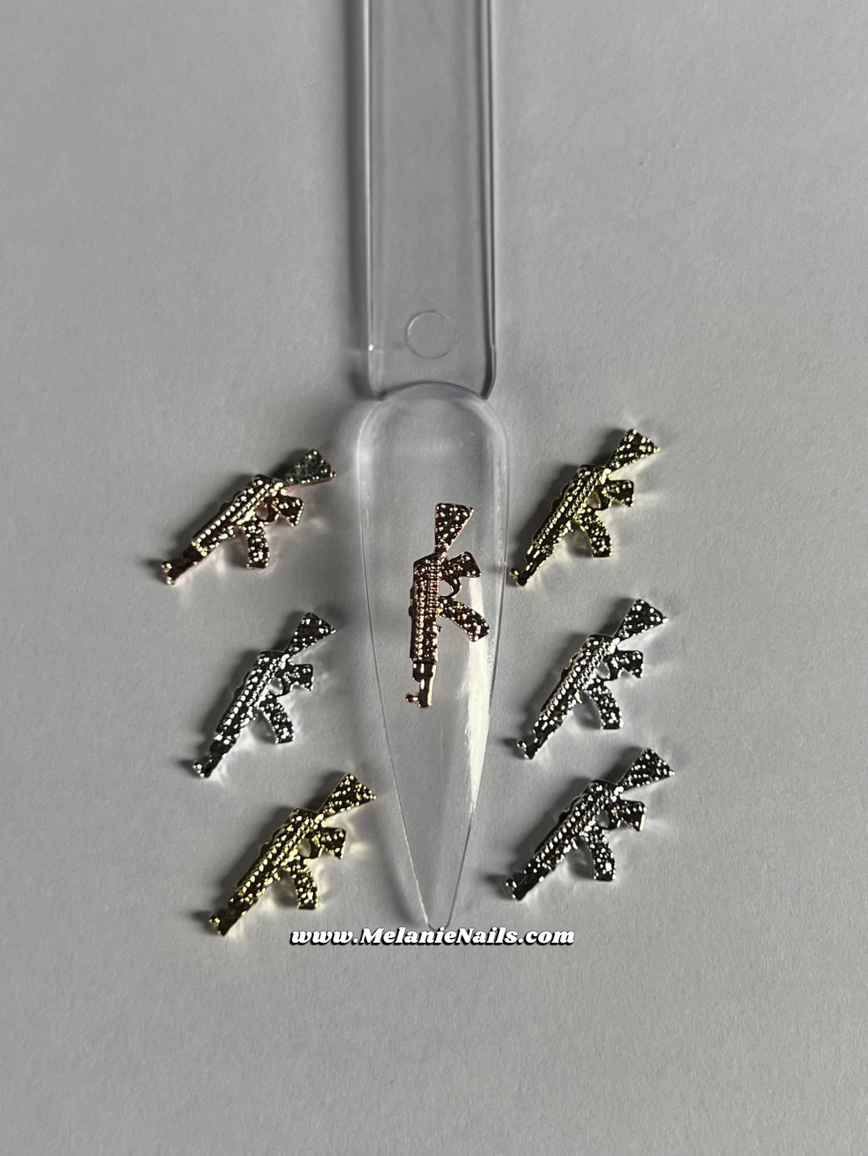 Mini Gun Nail Charms