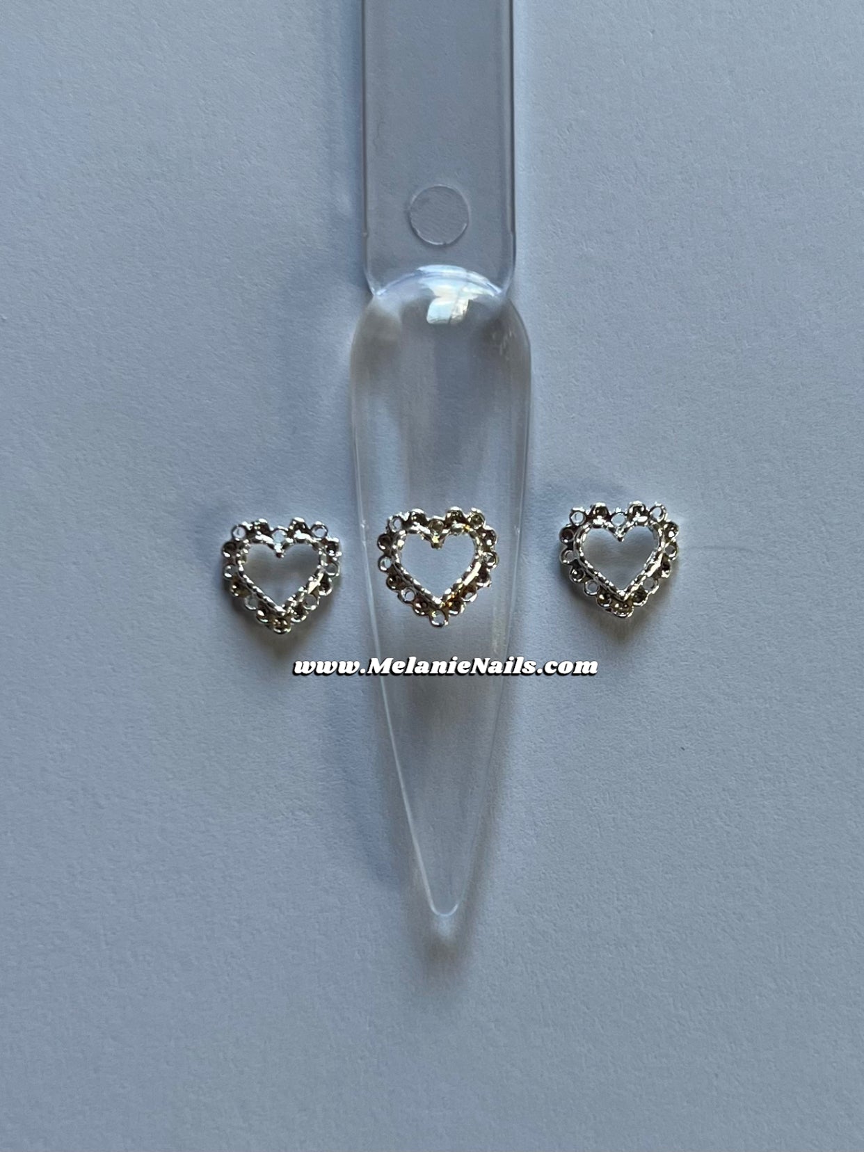 Silver Heart Nail Charms