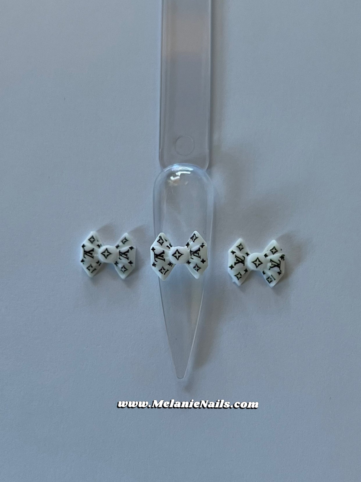 LV White Bow Nail Charms