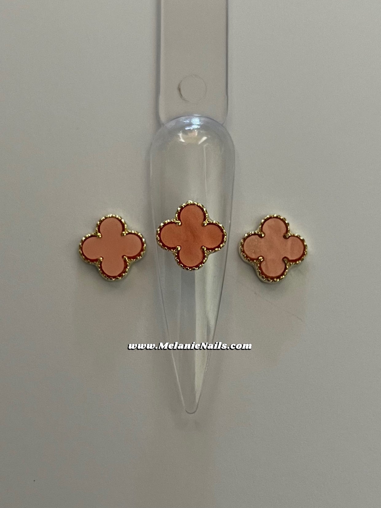 Big Coral Clover Nail Charms