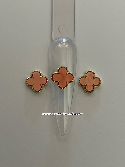 Big Coral Clover Nail Charms