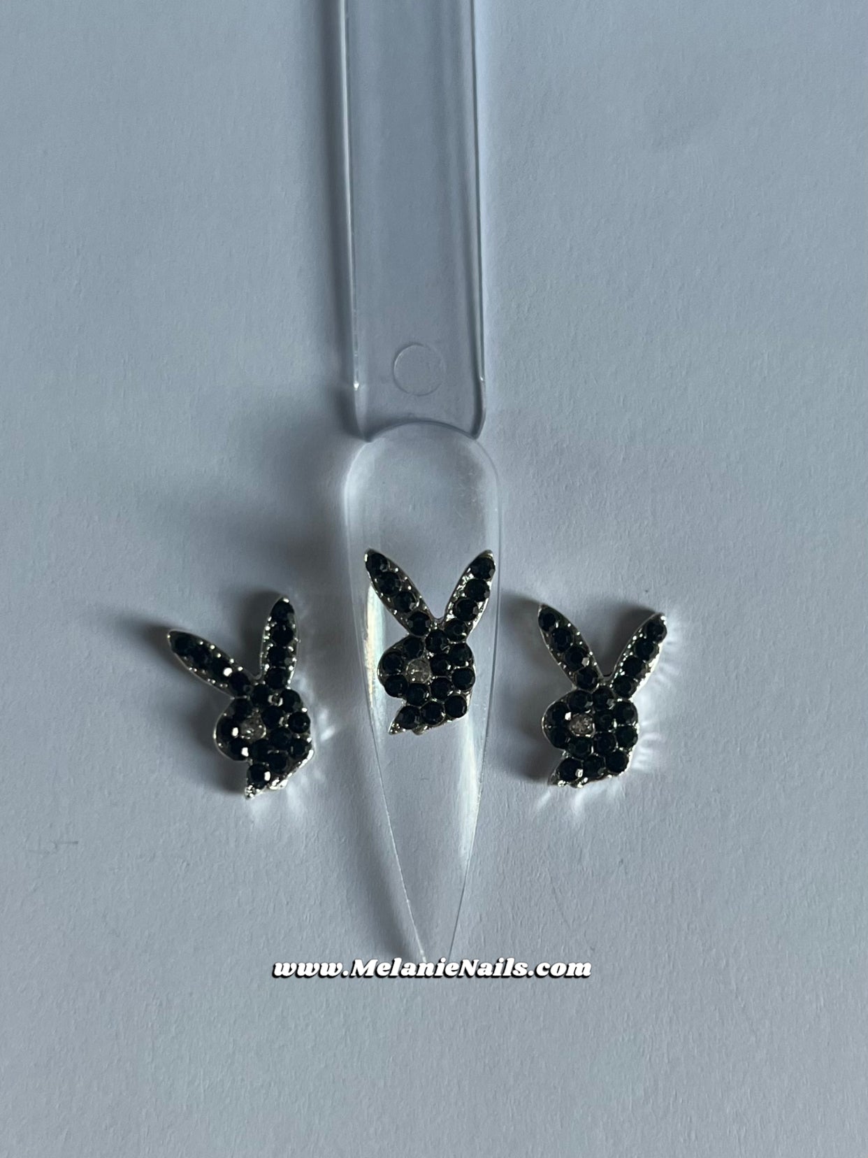 Black Diamond Bunny Nail Charms