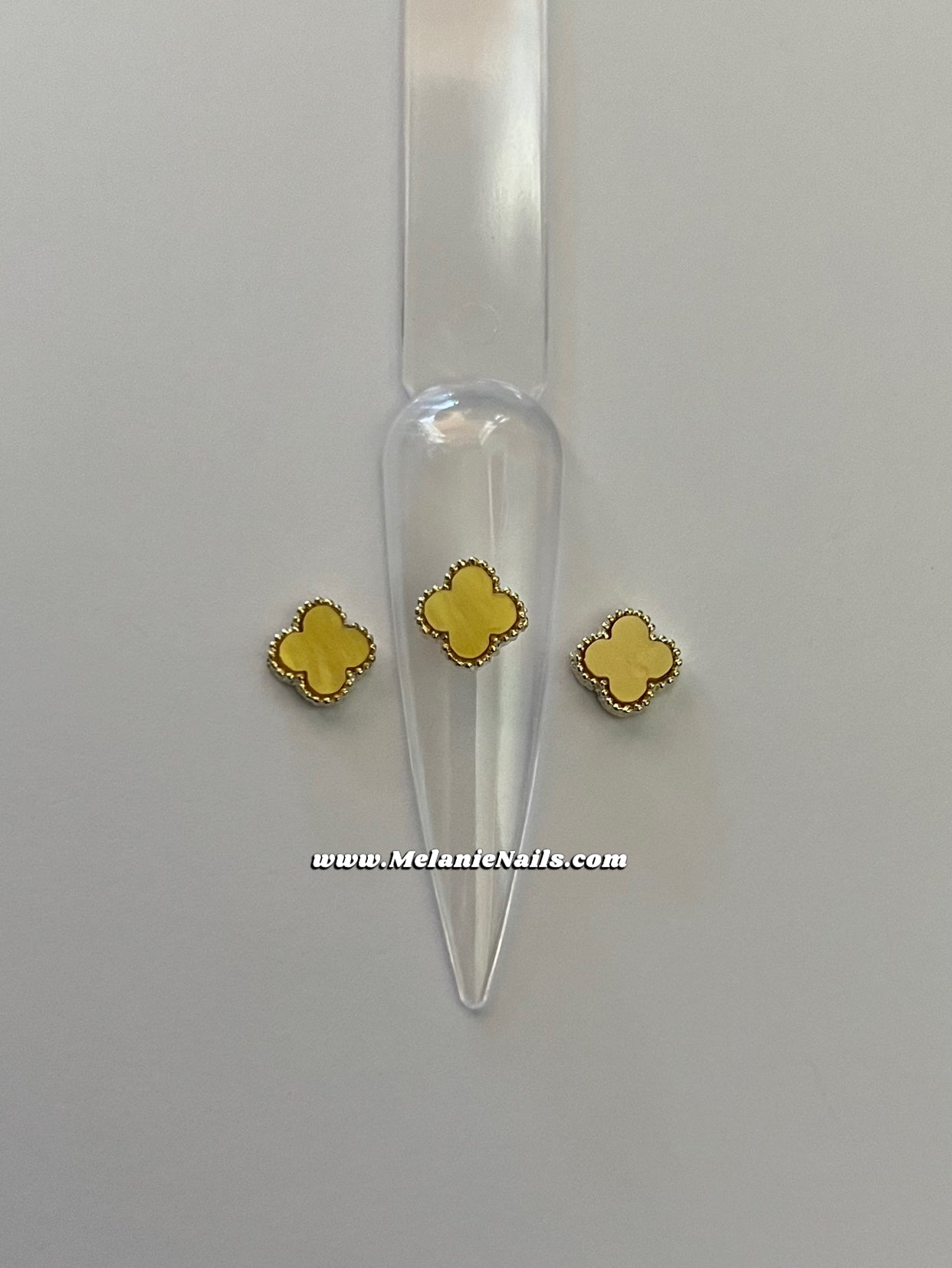 Mini Yellow Clover Nail Charms