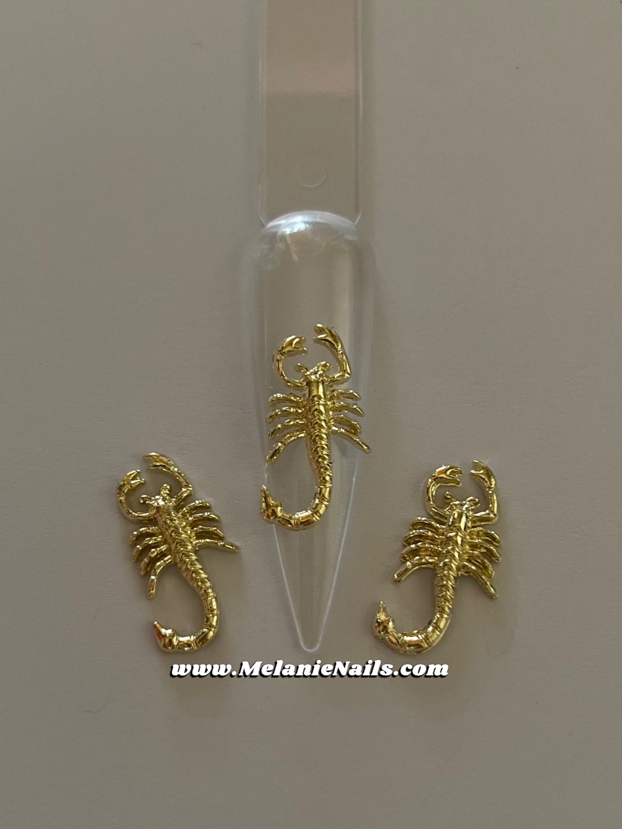 Gold Scorpion Nail Charms