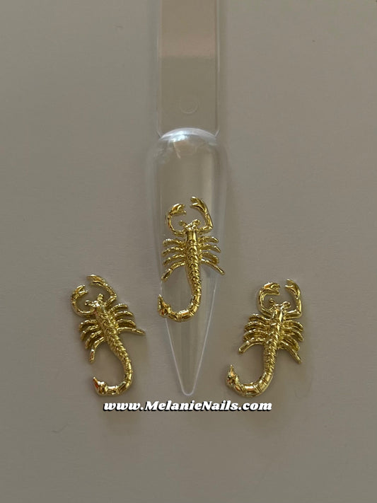 Gold Scorpion Nail Charms