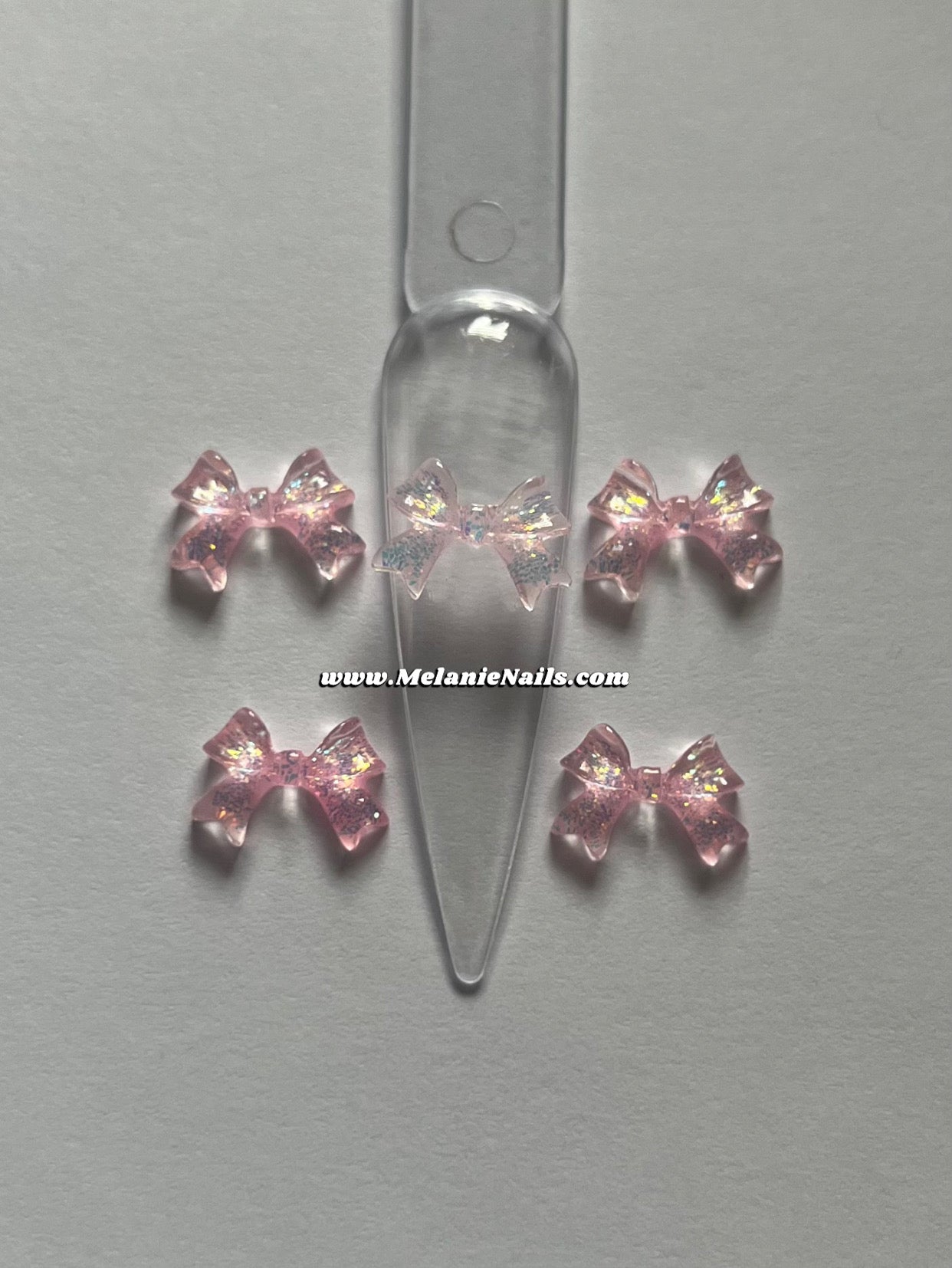 Pink Bow Nail Charms