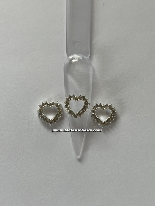 Silver Heart Nail Charms