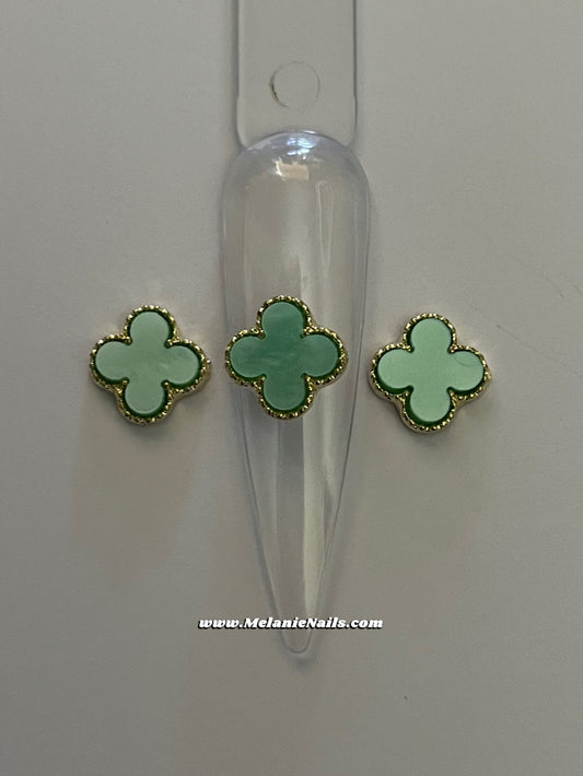 Big Blue Clover Nail Charms