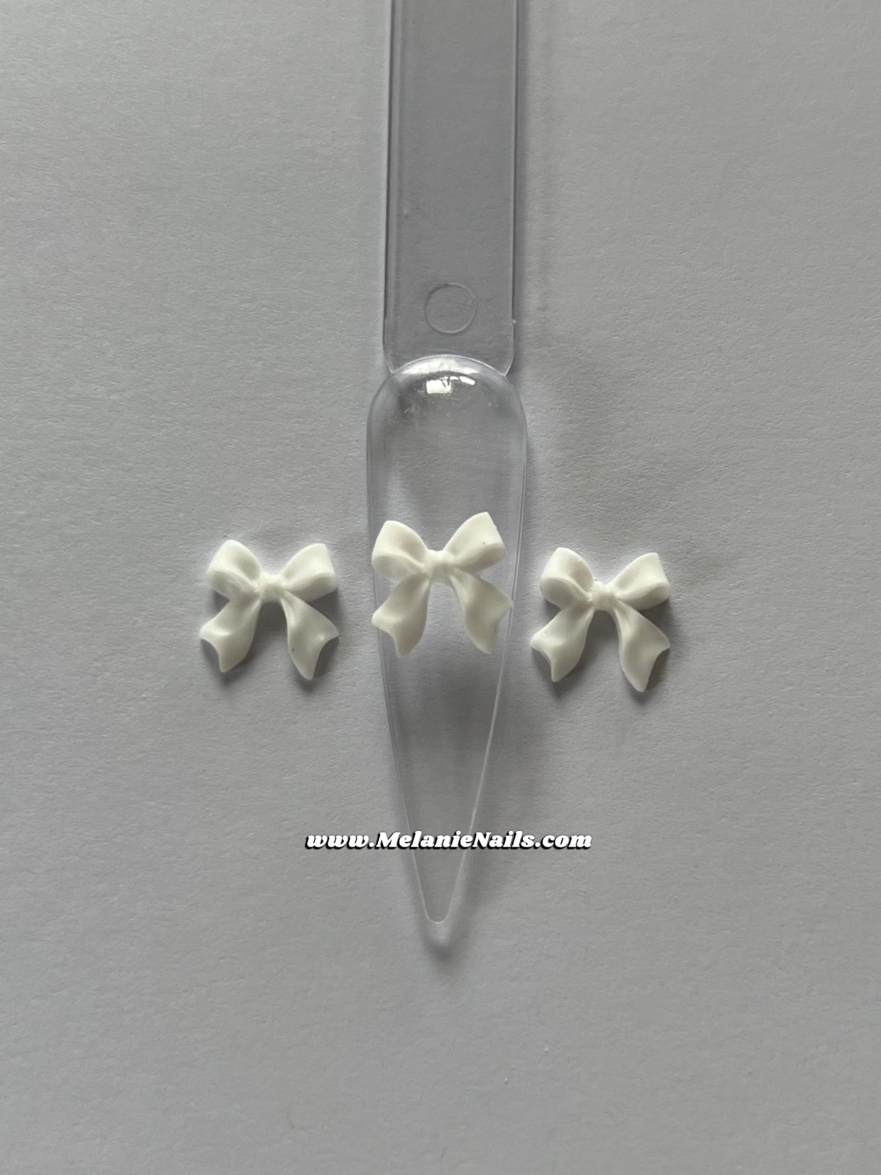 White Bow Nail Charms