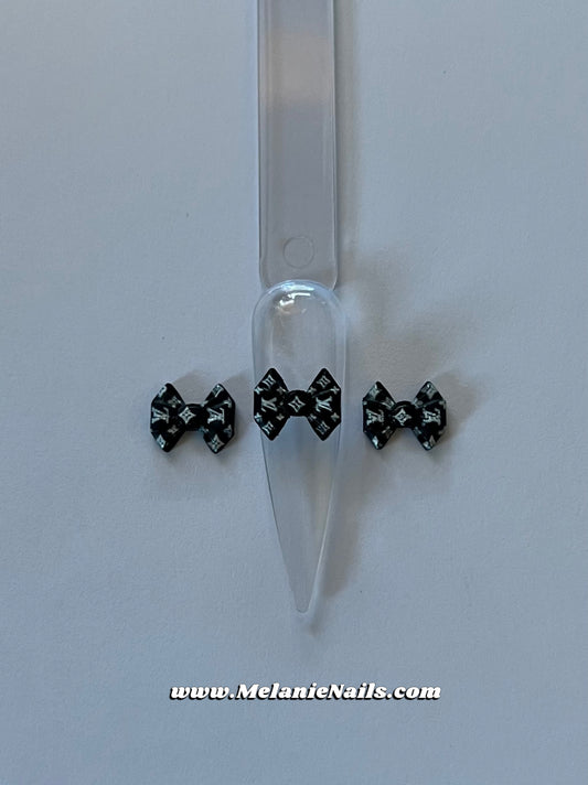 LV Black Bow Nail Charms