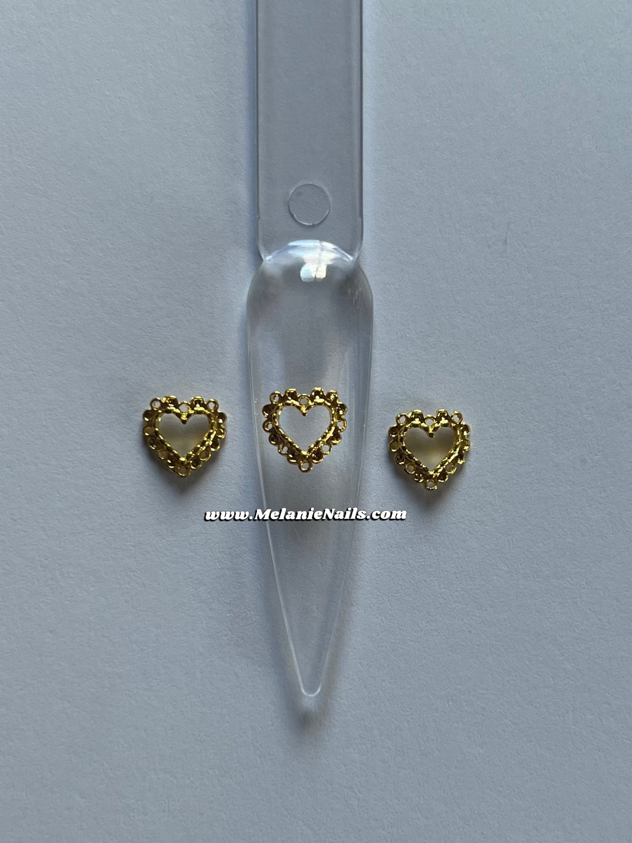 Gold Heart Nail Charms