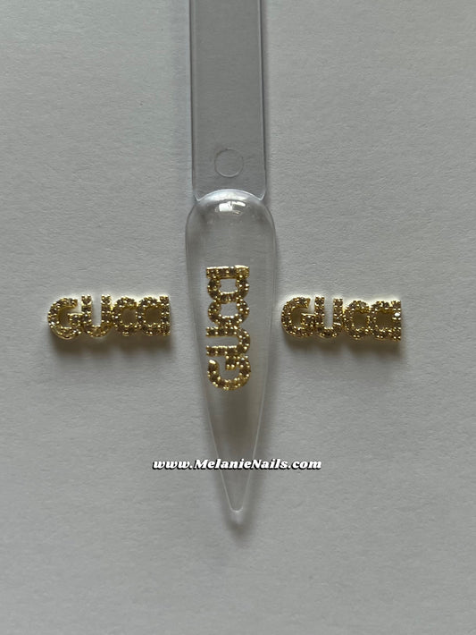 GG Rhinestone Gold Nail Charms