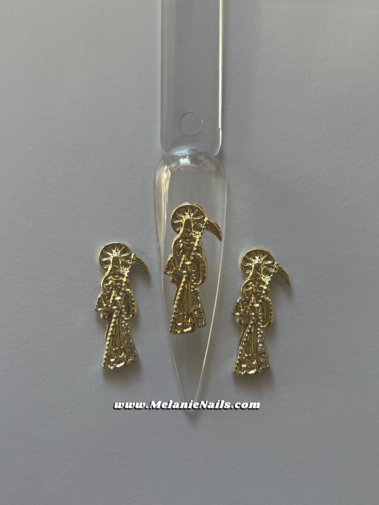 Big Diamond Gold Nail Charms