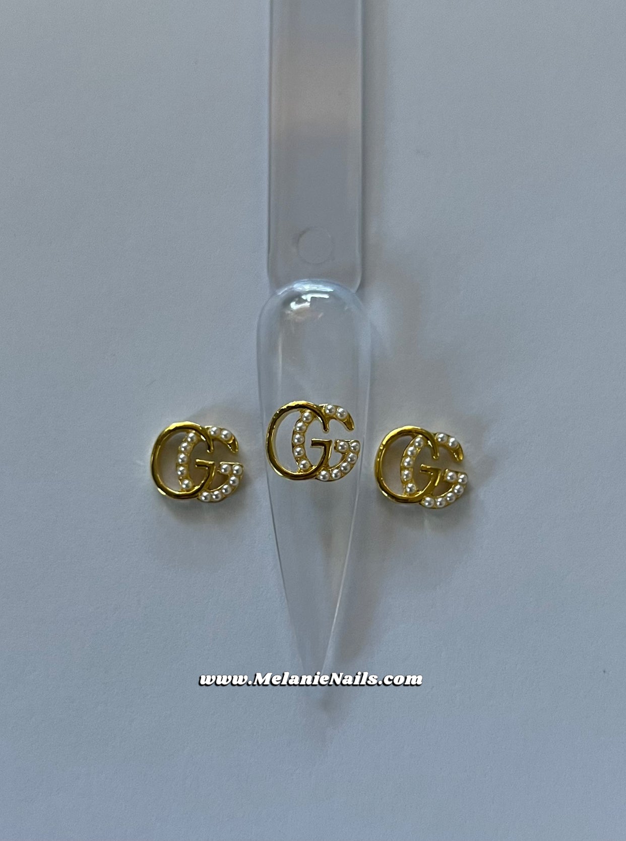 GG Gold Pearl Nail Charms