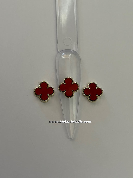 Big Red Clover Nail Charms