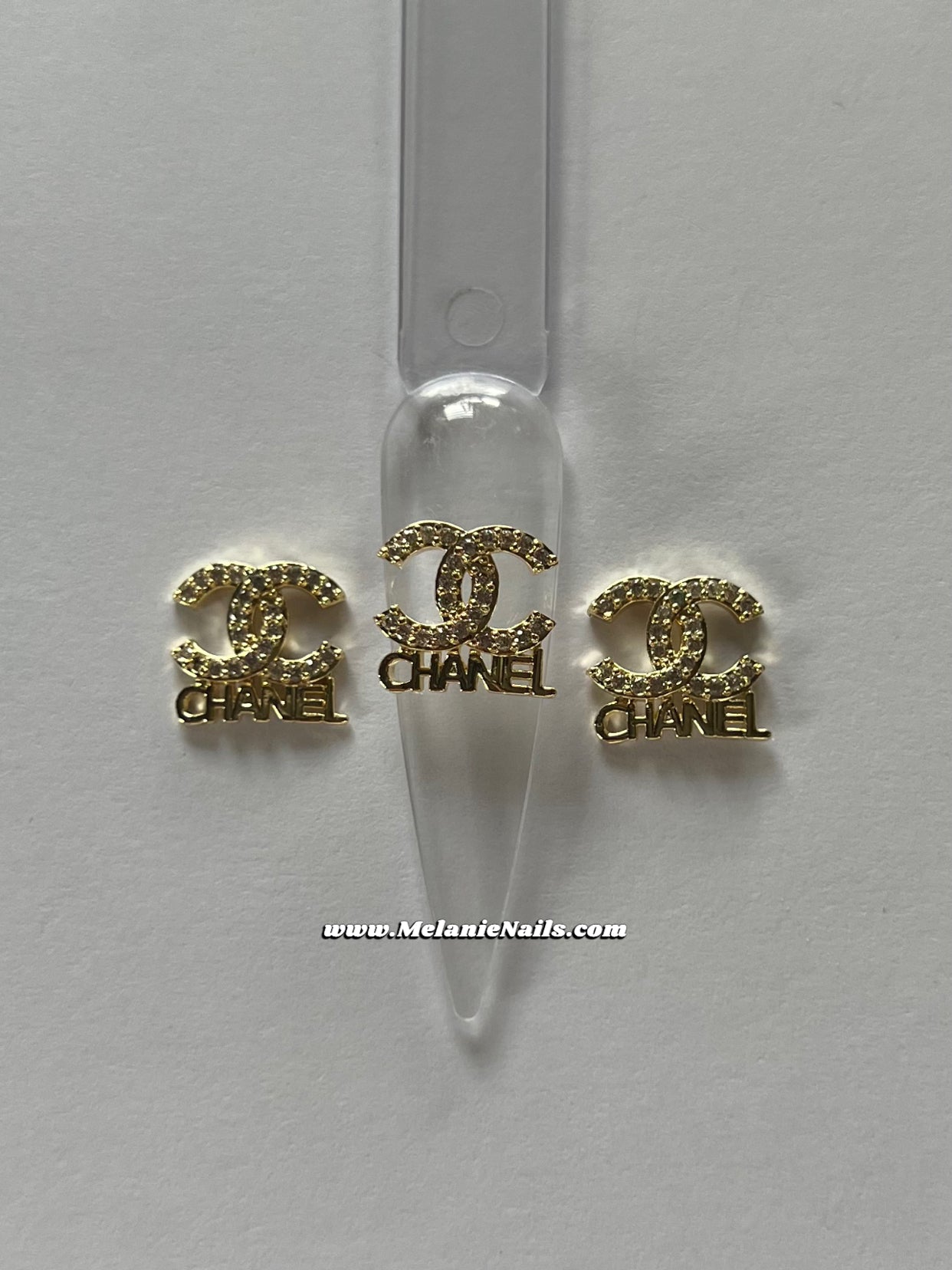 CC Rhinestone Gold Nail Charms