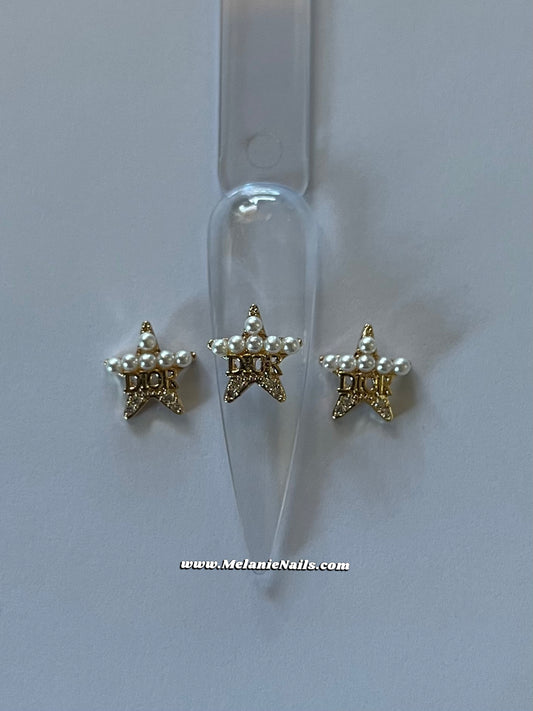 D Gold Nail Charms