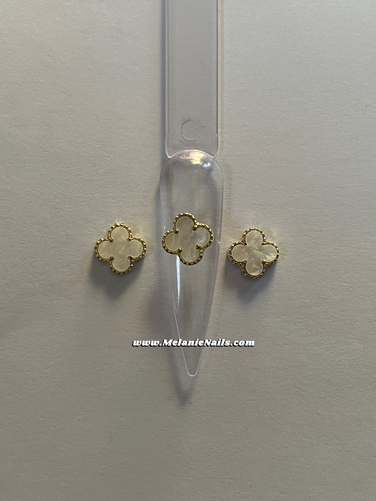 Big White Clover Nail Charms