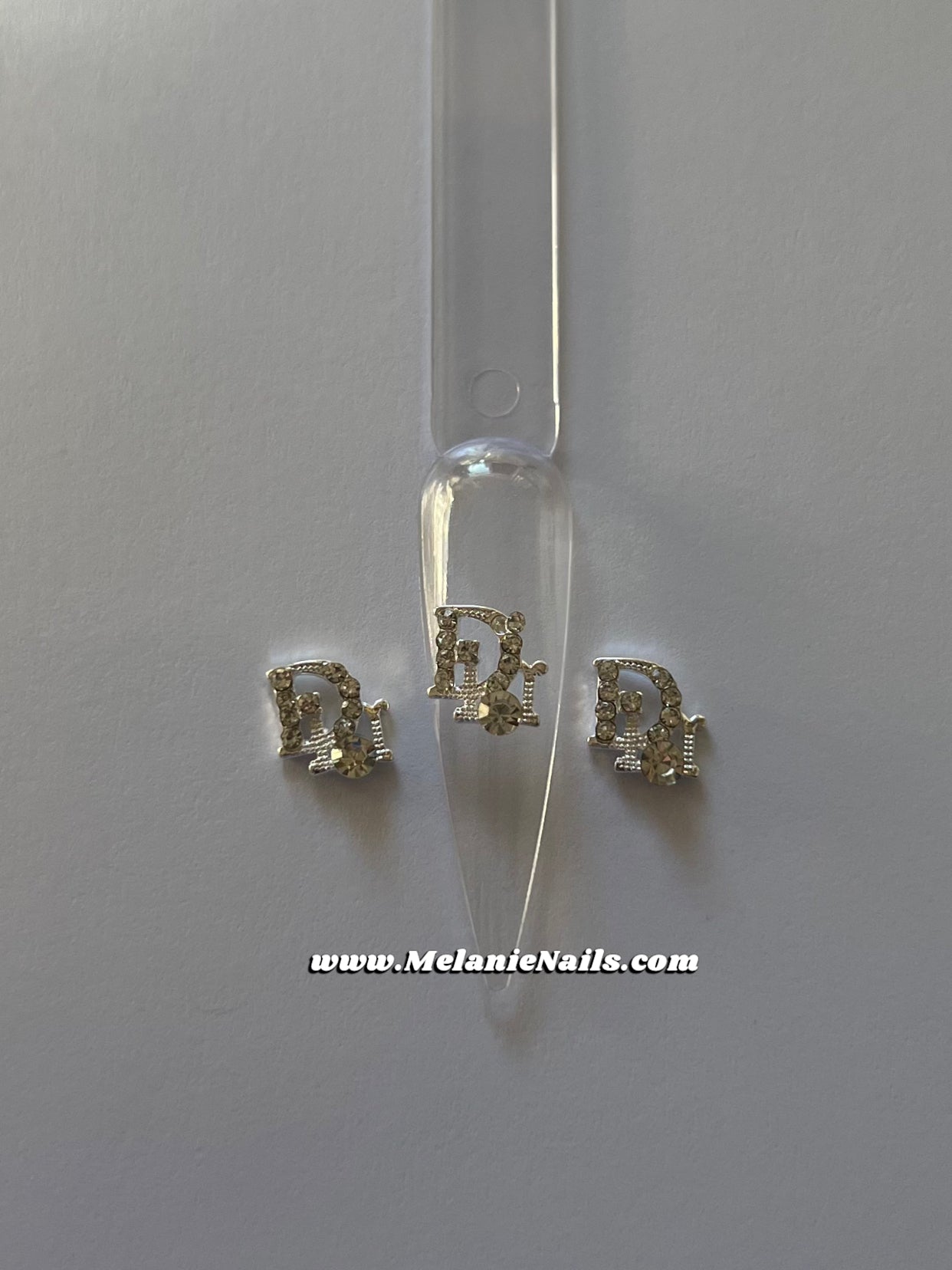 D Silver Diamond Nail Charms