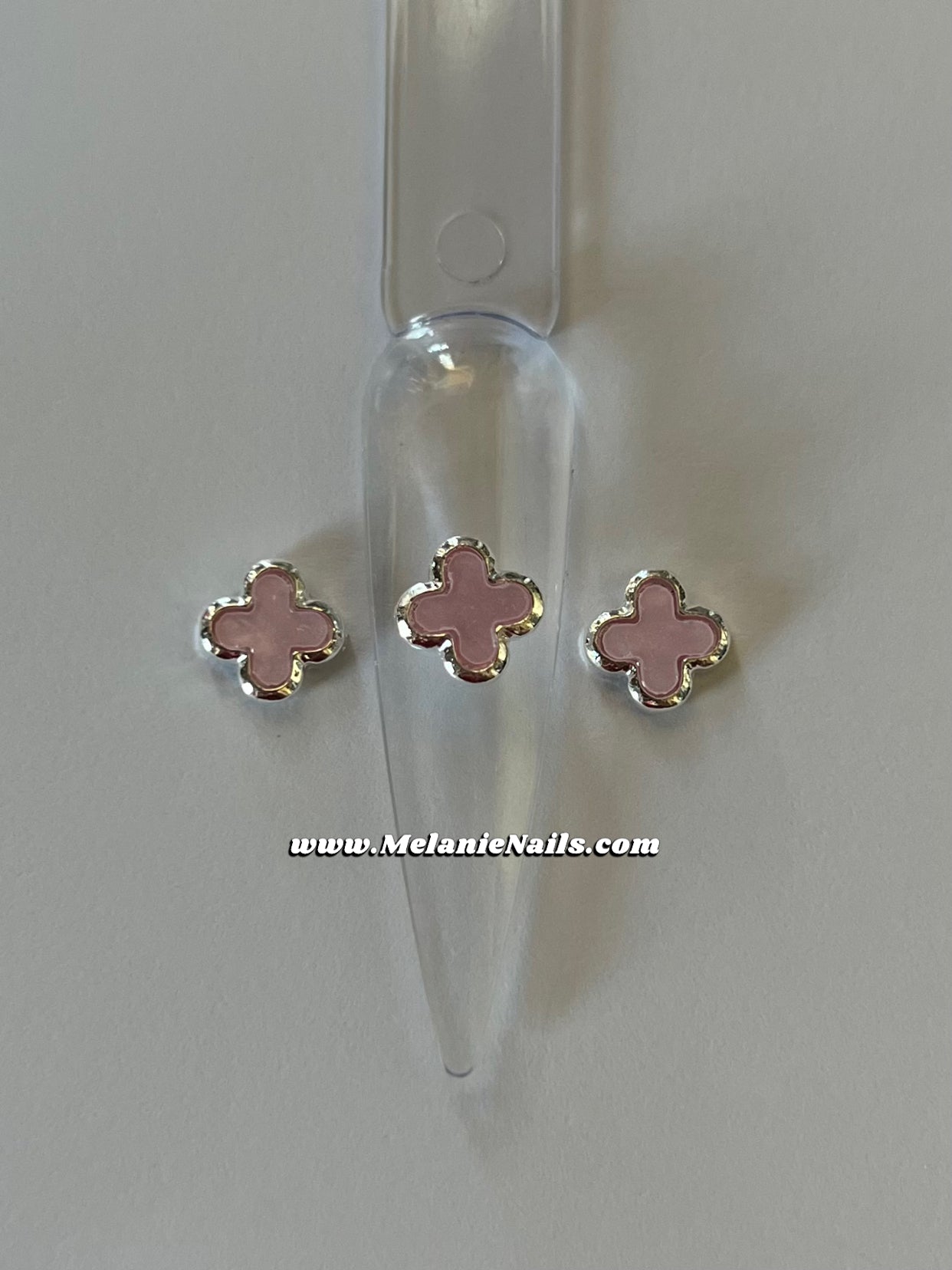 Clover Silver Purple Nail Charms