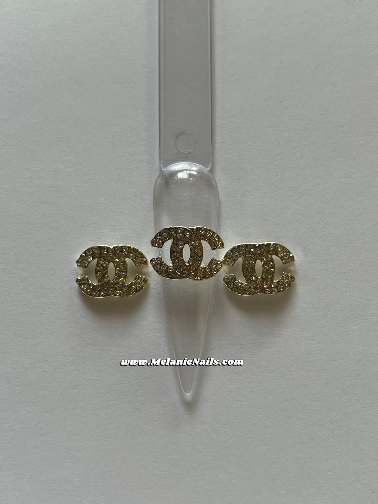 CC Rhinestone Gold Nail Charms