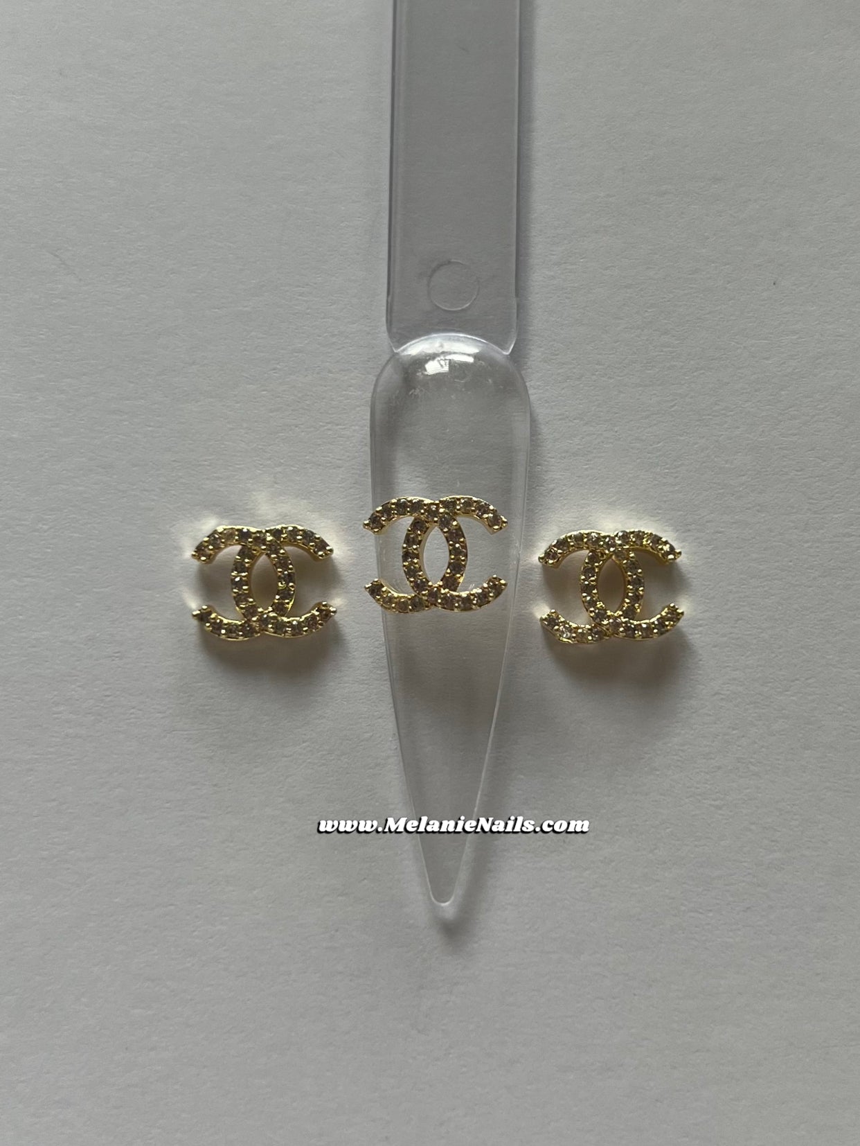 CC Rhinestone Gold Nail Charms