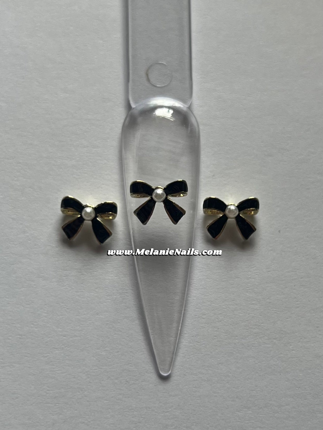 Black Bow Nail Charms