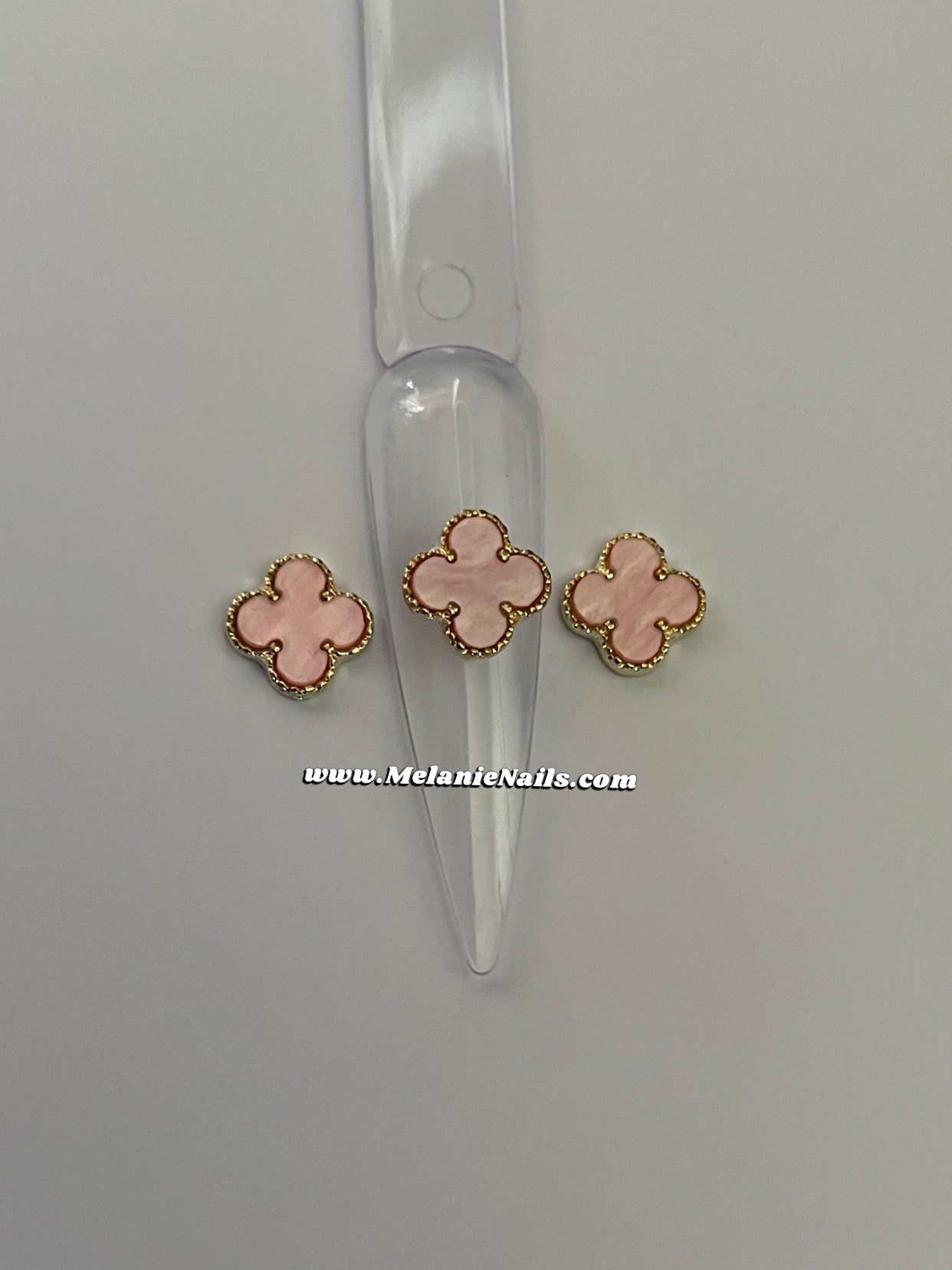 Big Pink Clover Nail Charms