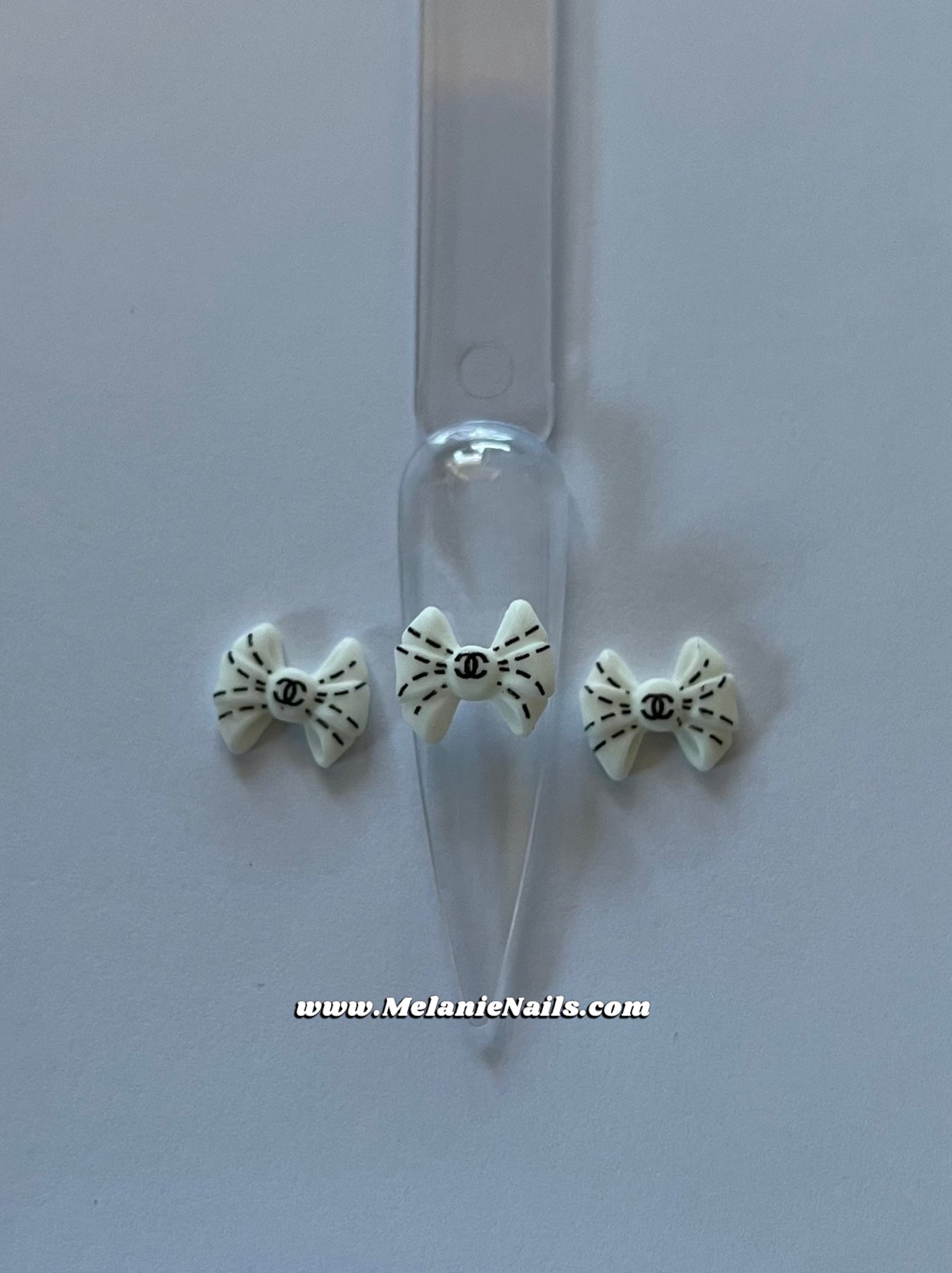 CC White Bow Nail Charms