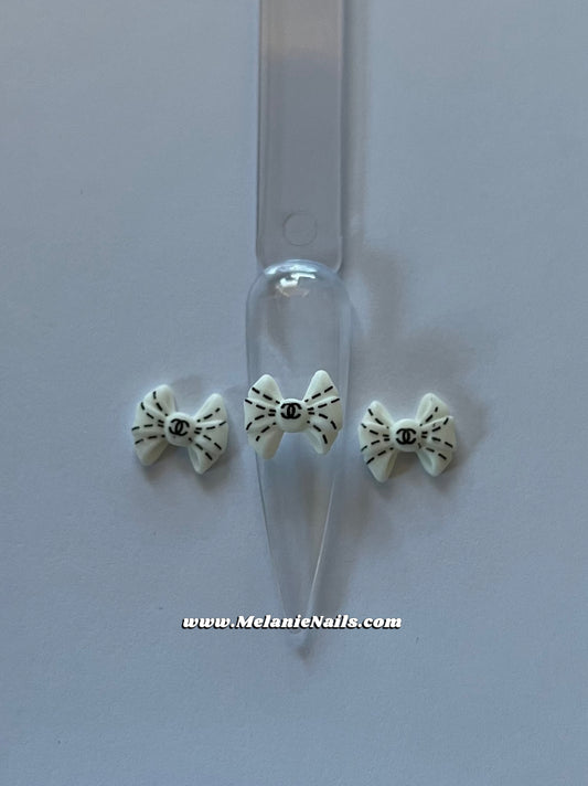 CC White Bow Nail Charms