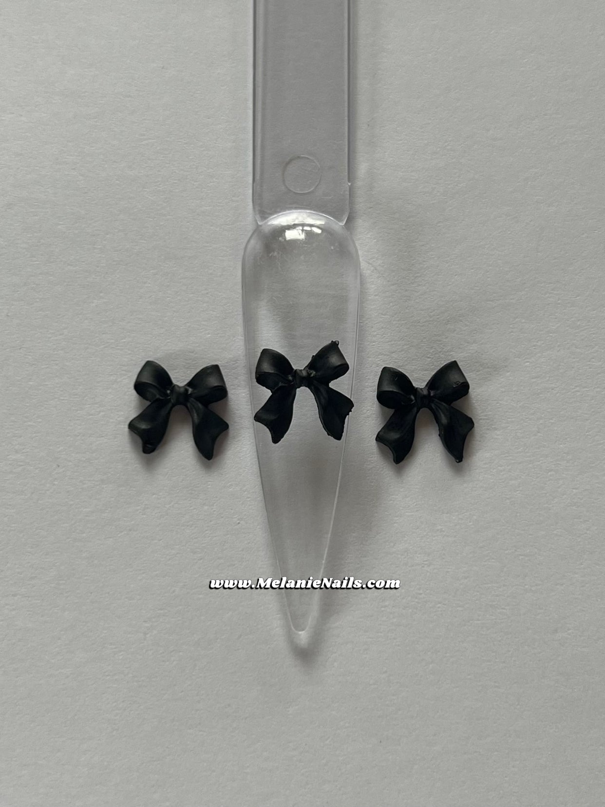 Black Bow Nail Charms