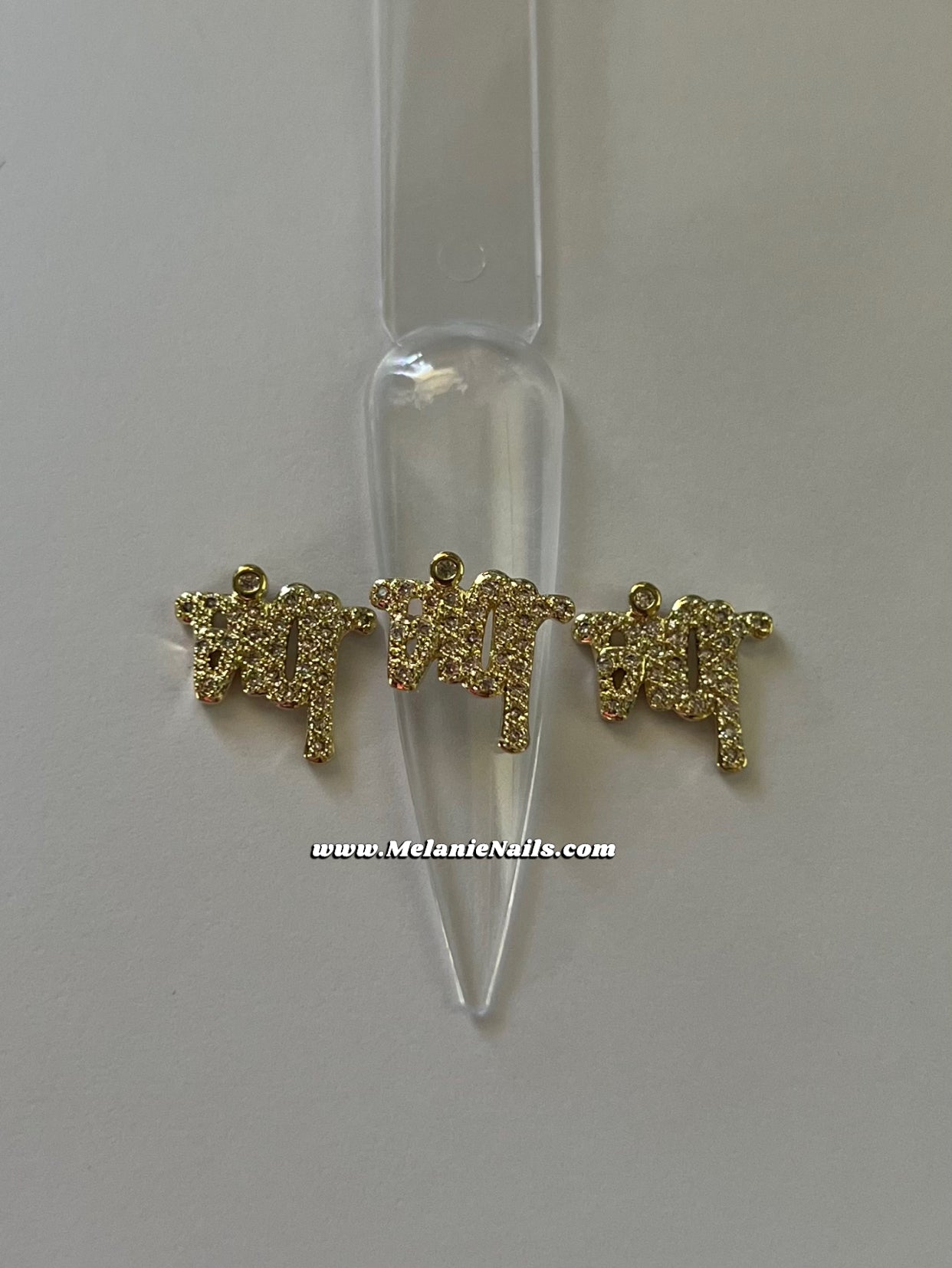 D Gold Nail Charms