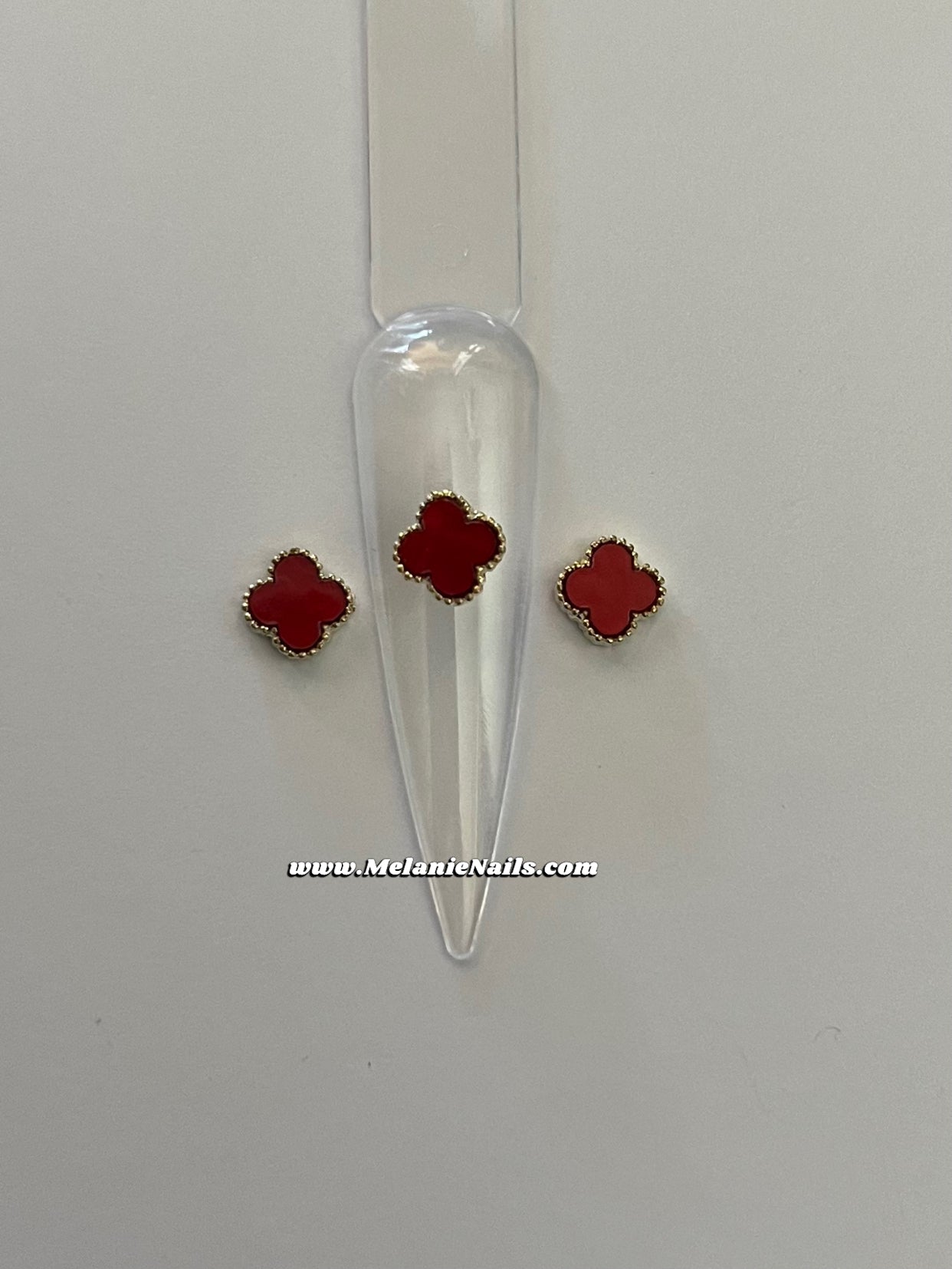 Mini Red Clover Nail Charms