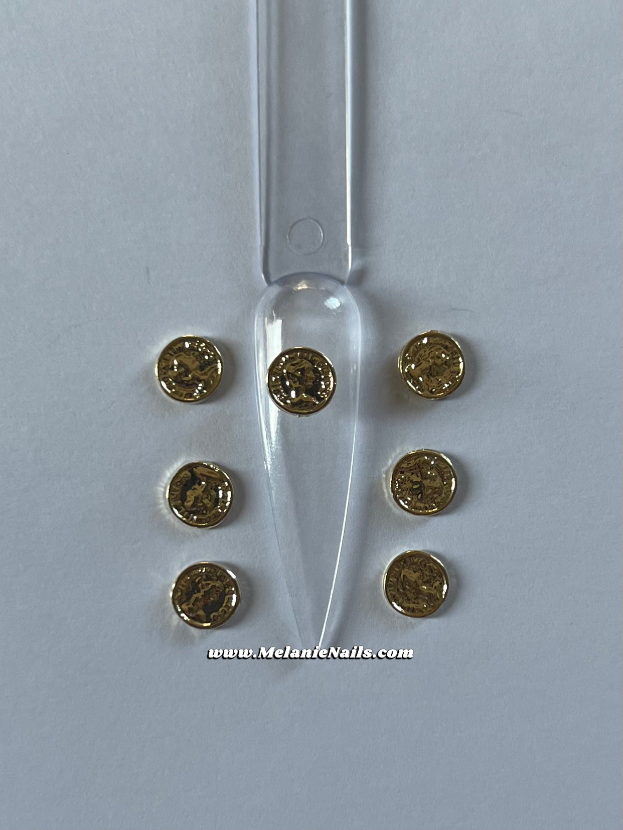 Gold Coin Nail Charms