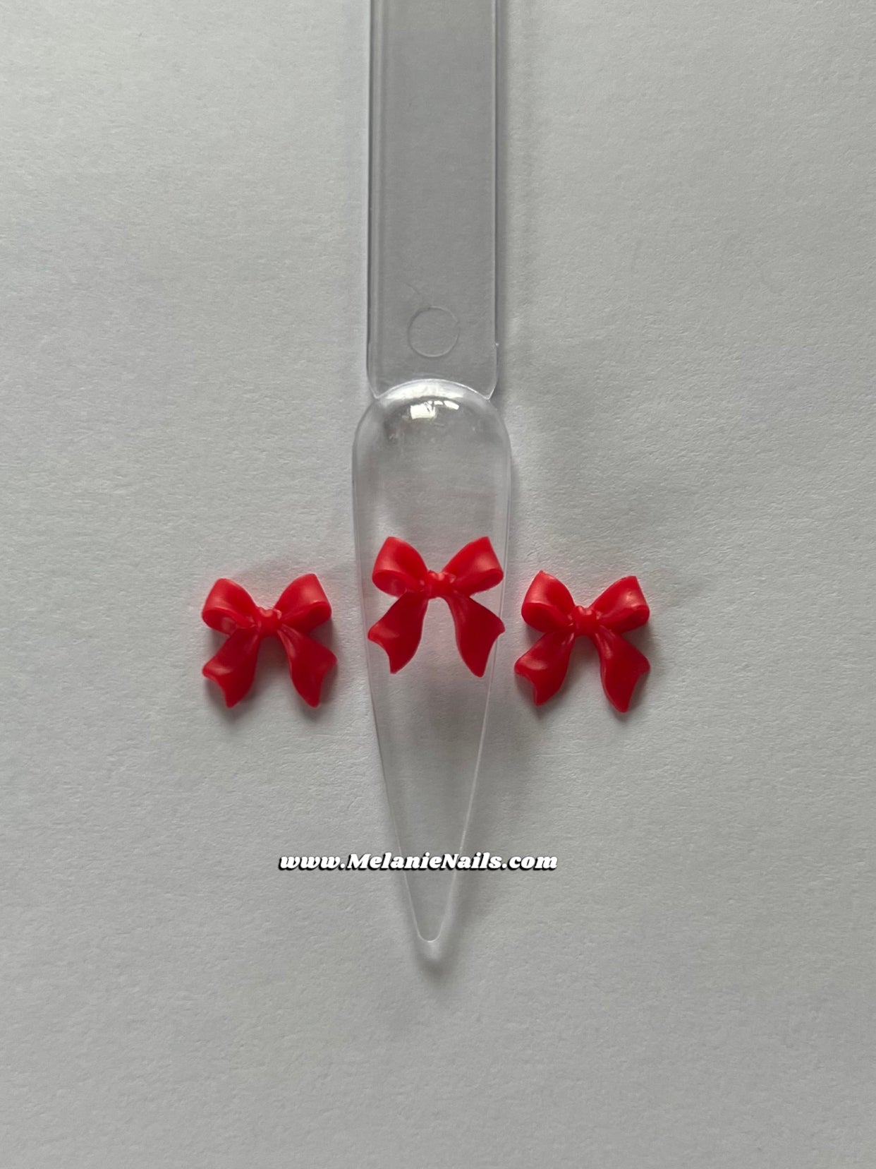 Red Bow Nail Charms